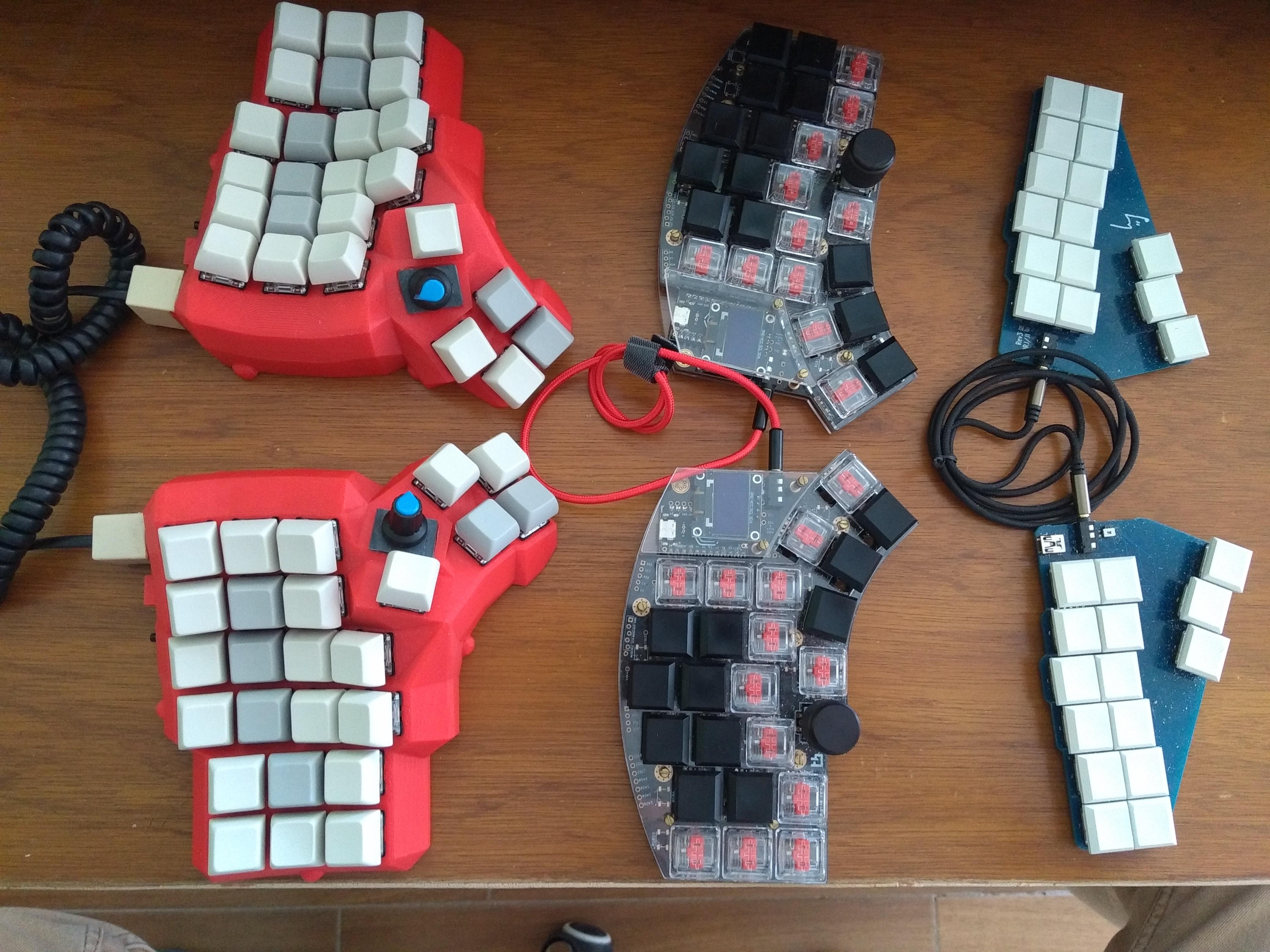 Comparison of split keyboards: Dactyl Manuform, Kyria, and Georgi